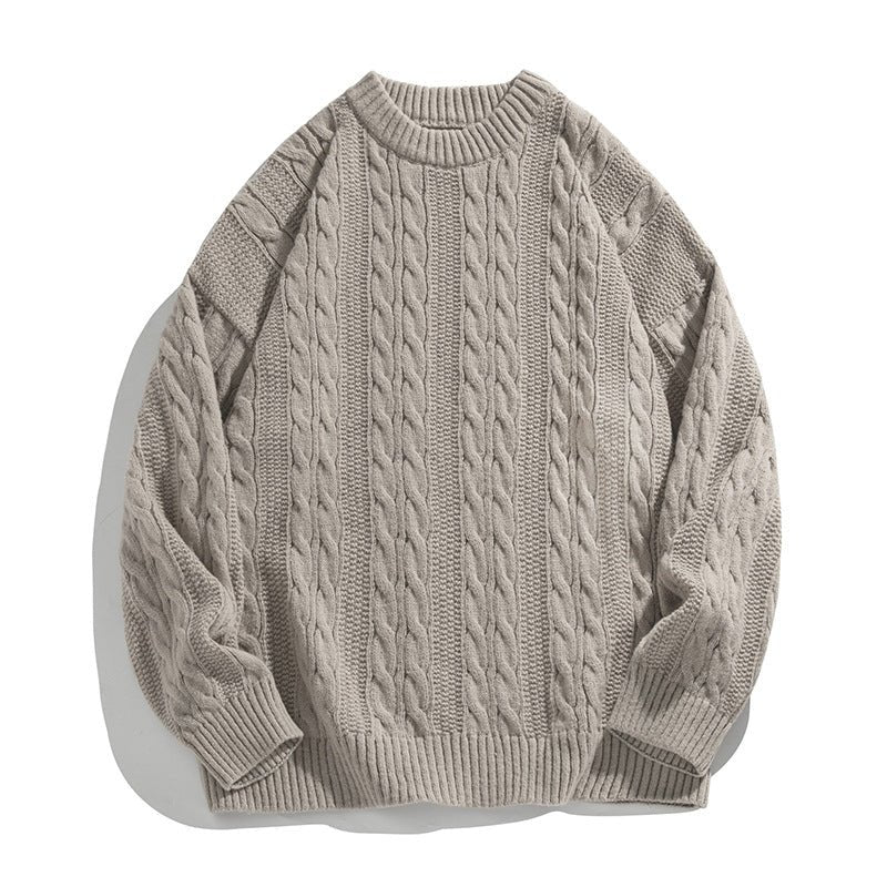 AM Vision RO Textured Cable Knit Sweater in beige with a cozy and stylish design