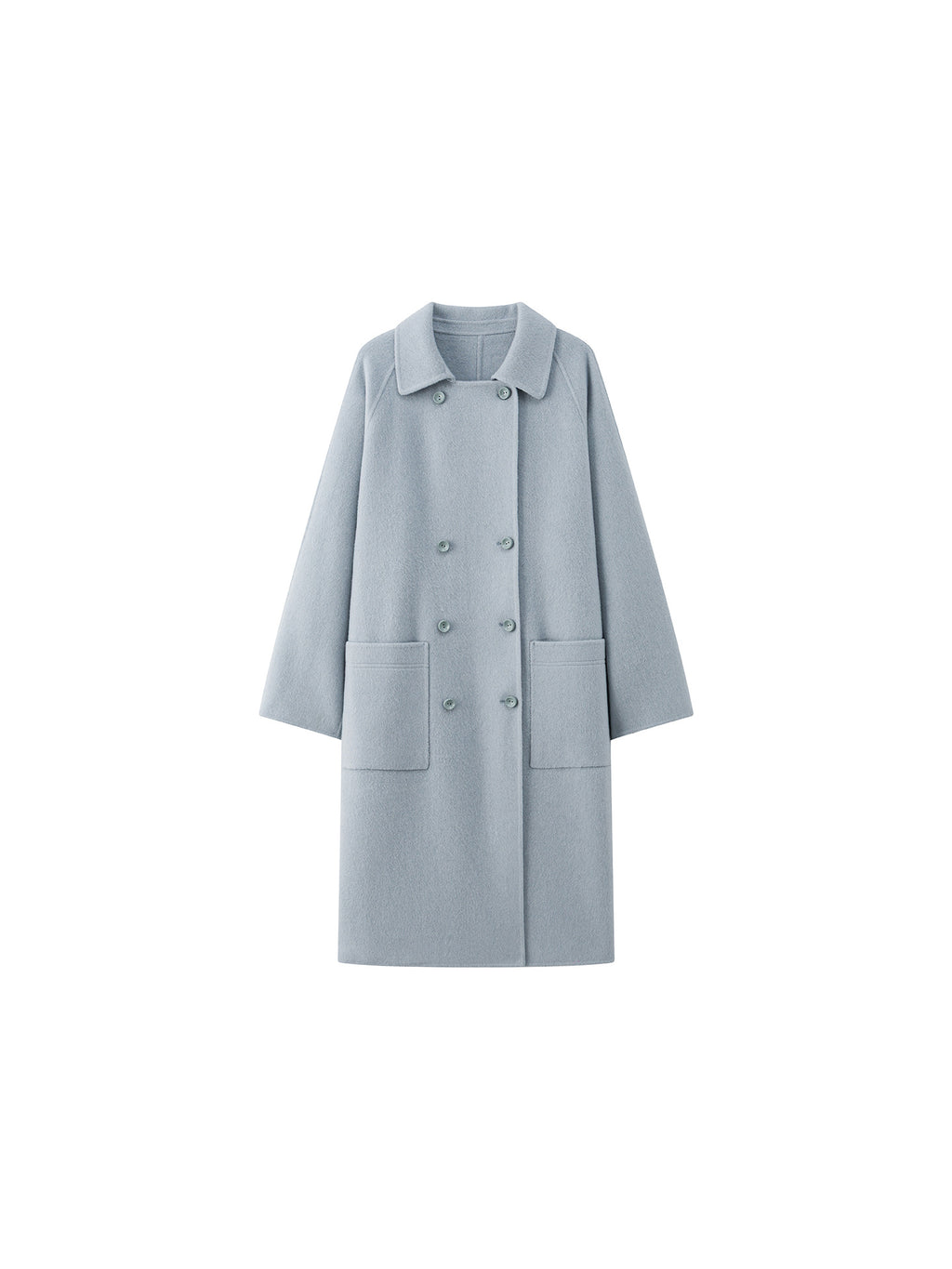 Light blue The Amaya Pastel Coat with a classic design and two front pockets