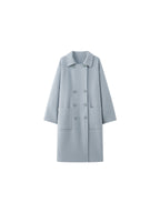Light blue The Amaya Pastel Coat with a classic design and two front pockets