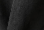 Close-up of soft black fabric detailing of The Panther Wool Coat by AM Vision RO