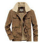 AM Vision RO Thick Ribbed Velvet Jacket with Warm Lining for Cold Weather Comfort