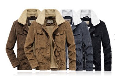 AM Vision RO Thick Ribbed Velvet Jacket with Warm Lining in four stylish colors for cozy winter wear