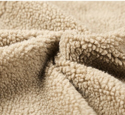 Close-up of Thick Ribbed Velvet Jacket with Warm Lining showcasing soft and cozy texture