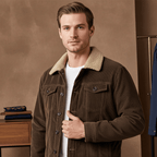 Stylish AM Vision RO Thick Ribbed Velvet Jacket with Warm Lining for added comfort and warmth
