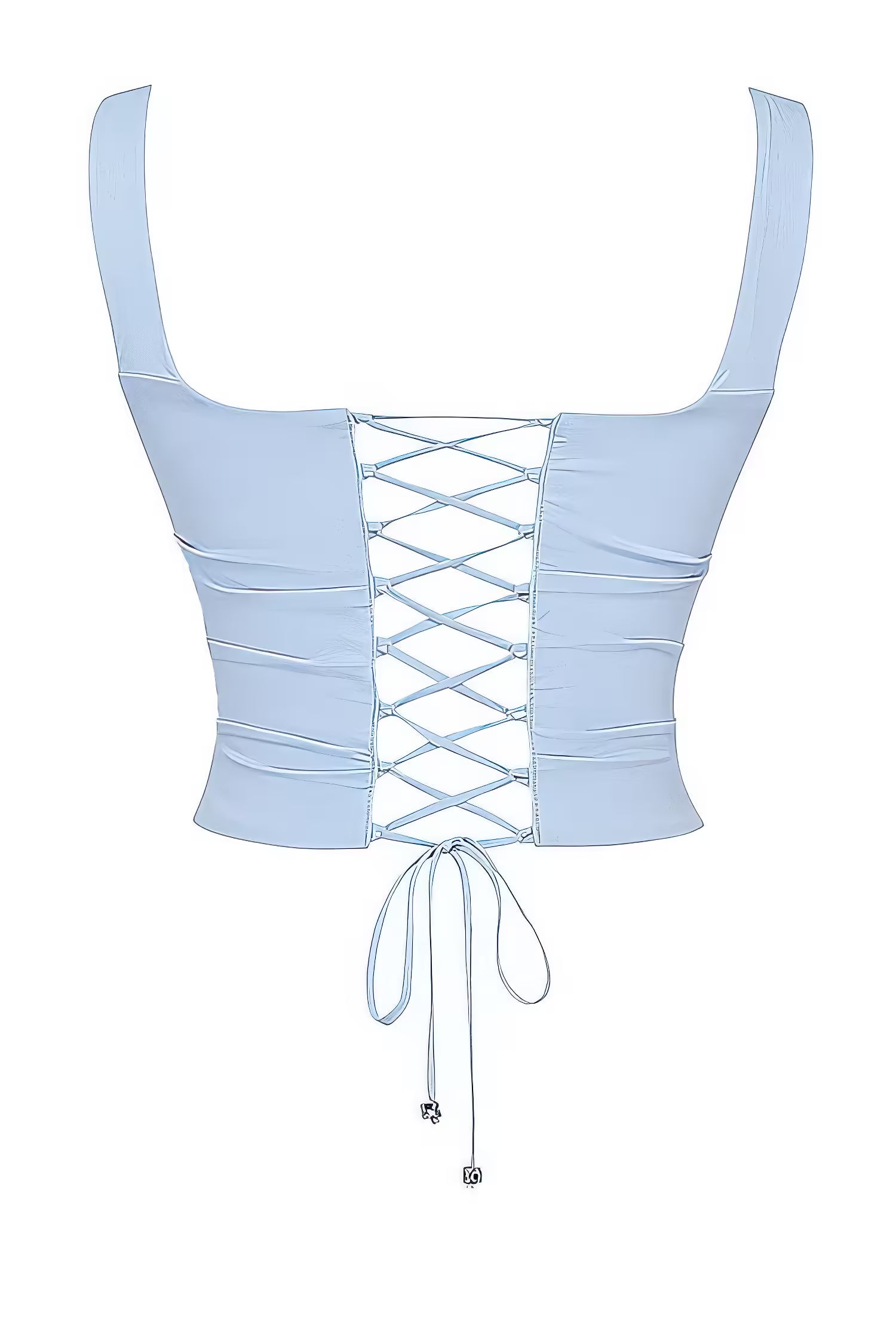 Light blue AM Vision RO Two-Piece Skirt and Top Set featuring a stylish lace-up front design