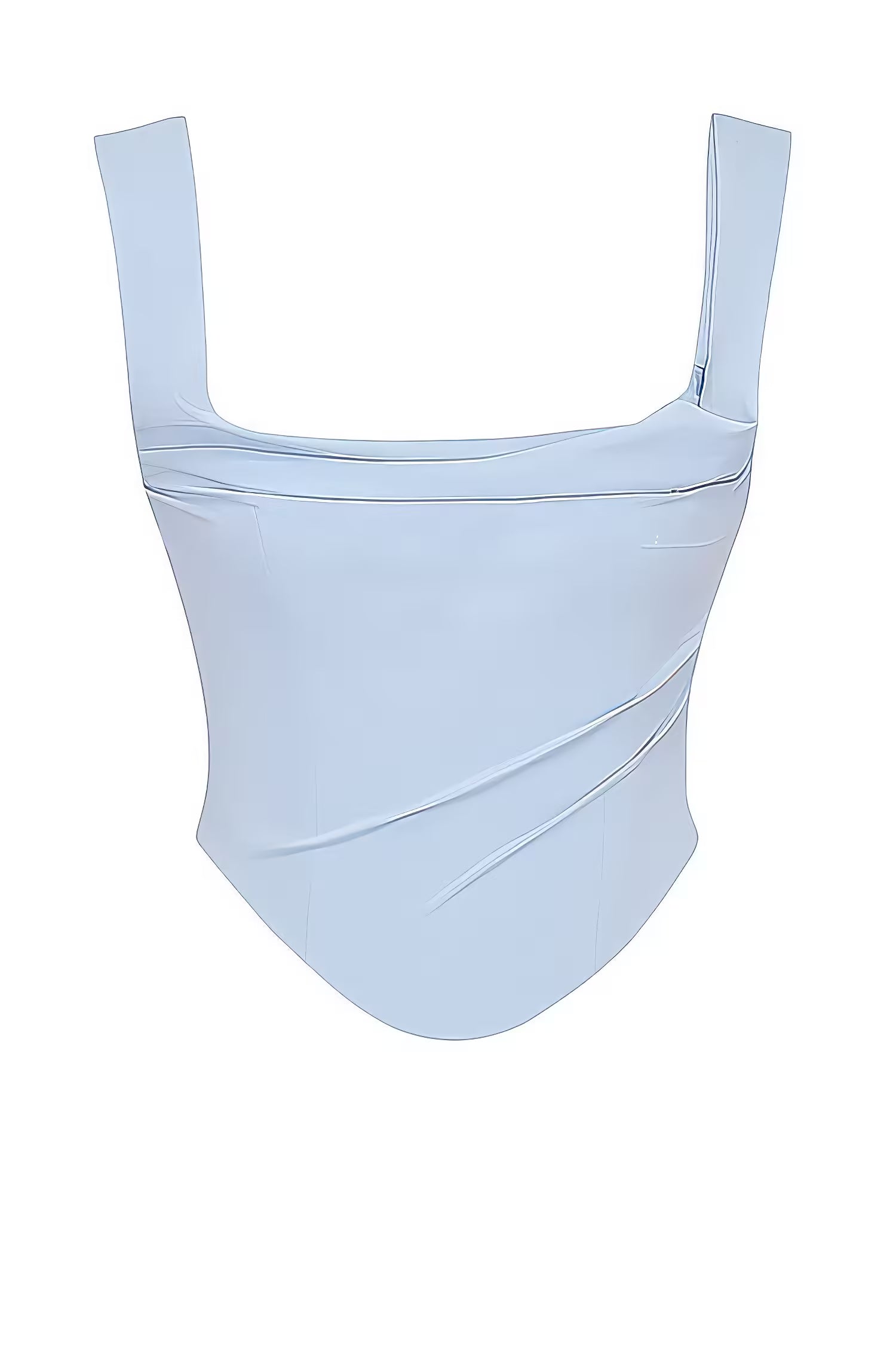 Light blue top from the Two-Piece Skirt and Top Set featuring a stylish square neckline