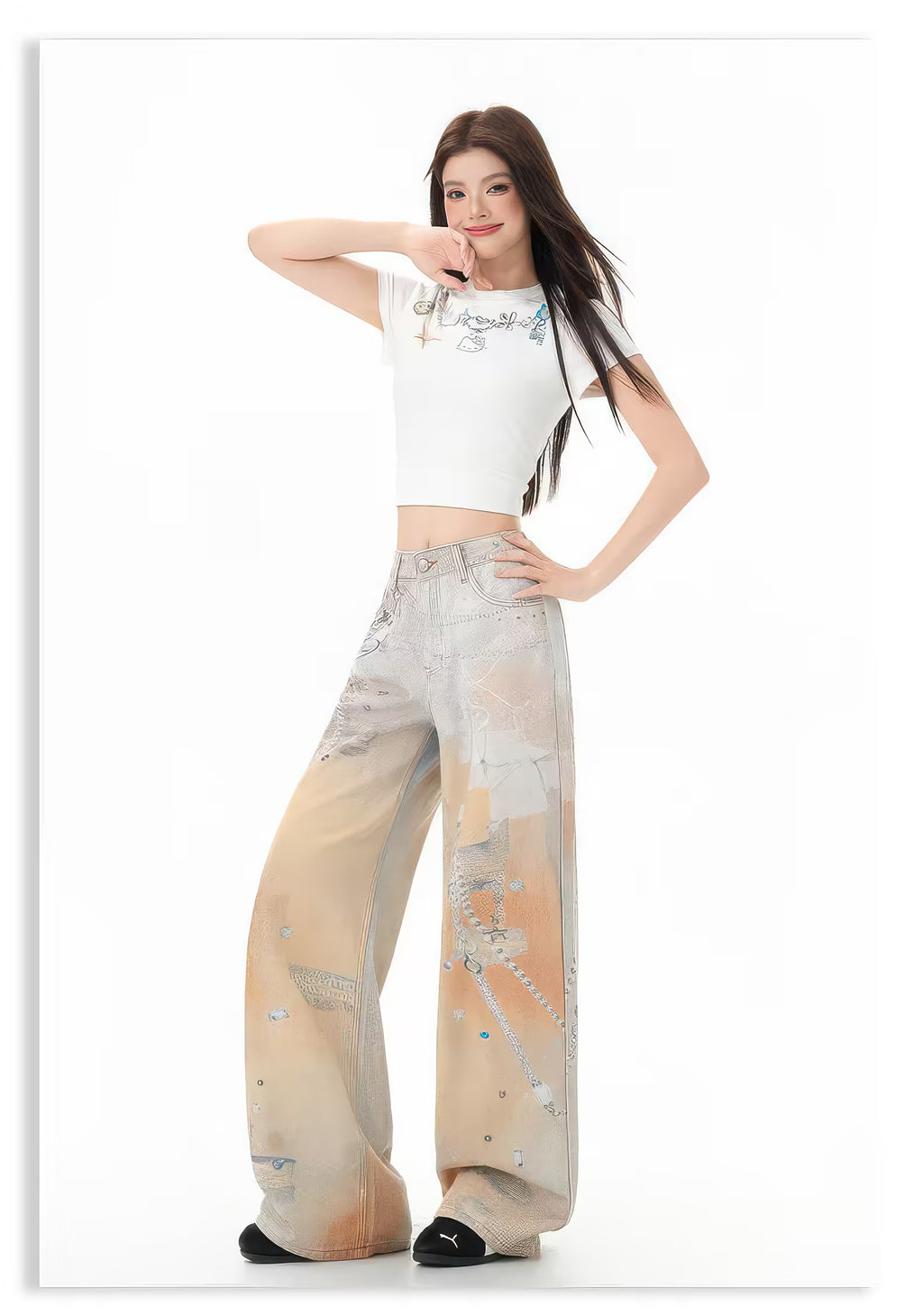 Pantalon graffiti orange 