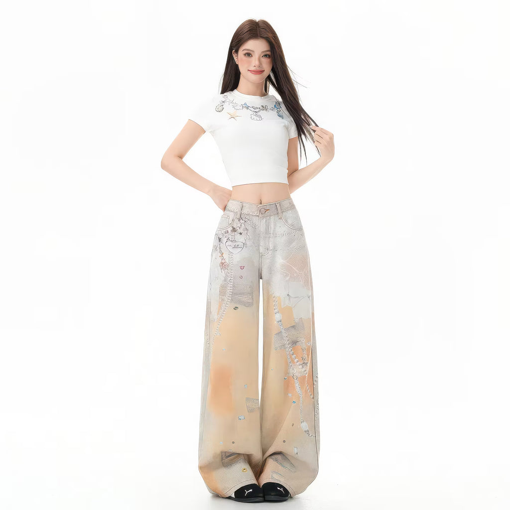 Pantalon graffiti orange 