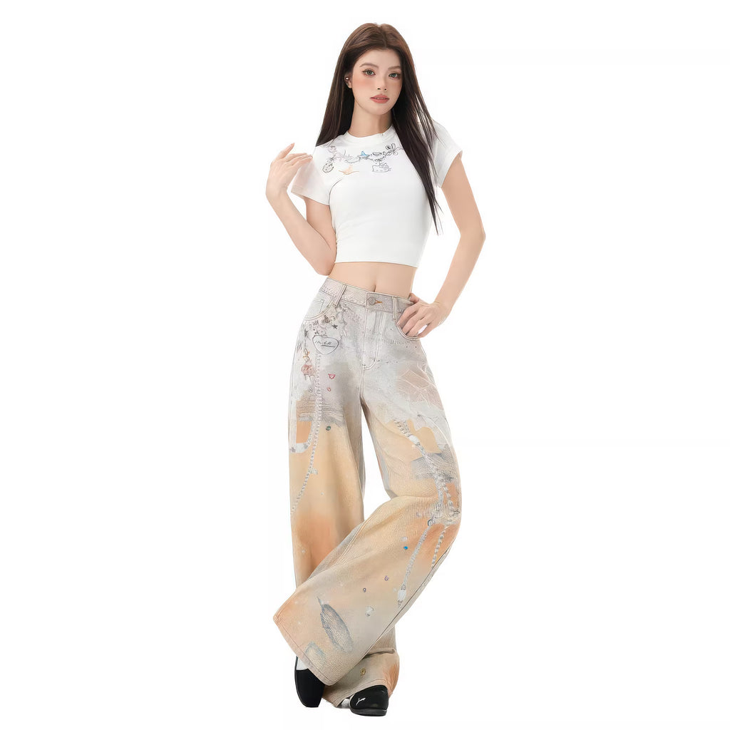 Pantalon graffiti orange 