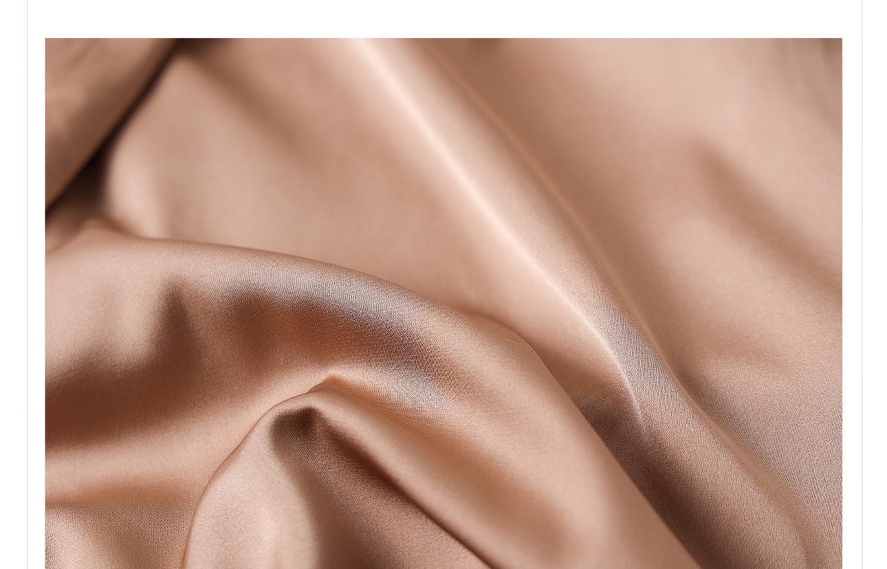 Soft fabric in camel color, perfect for a camel midi skirt with geometric sequins design