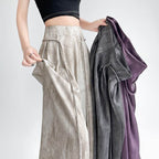 AM Vision RO Casual Wide-Leg Pants displayed in multiple colors, showcasing fabric texture and style