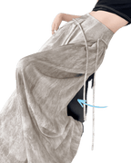 AM Vision RO Casual Wide-Leg Pants in light fabric with adjustable tie detail for a relaxed fit