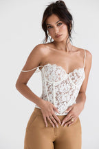 Elegant Lace Corset designed with floral lace and adjustable straps for a flattering fit