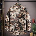 Osaka Breeze Floral Shirt Jacket featuring a vibrant floral pattern on a dark background
