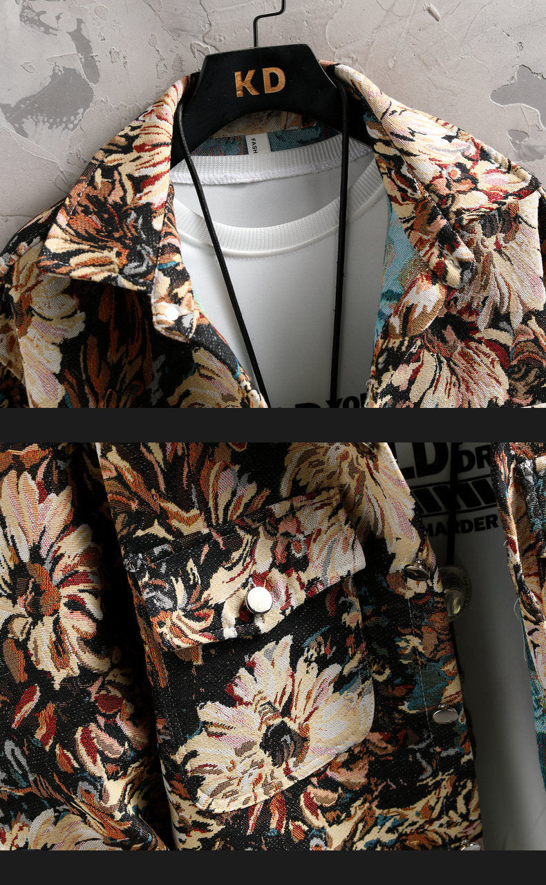 Osaka Breeze Floral Shirt Jacket featuring vibrant floral patterns and stylish pocket details