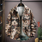 Osaka Breeze Floral Shirt Jacket with a vibrant floral print and front pockets for a stylish casual look