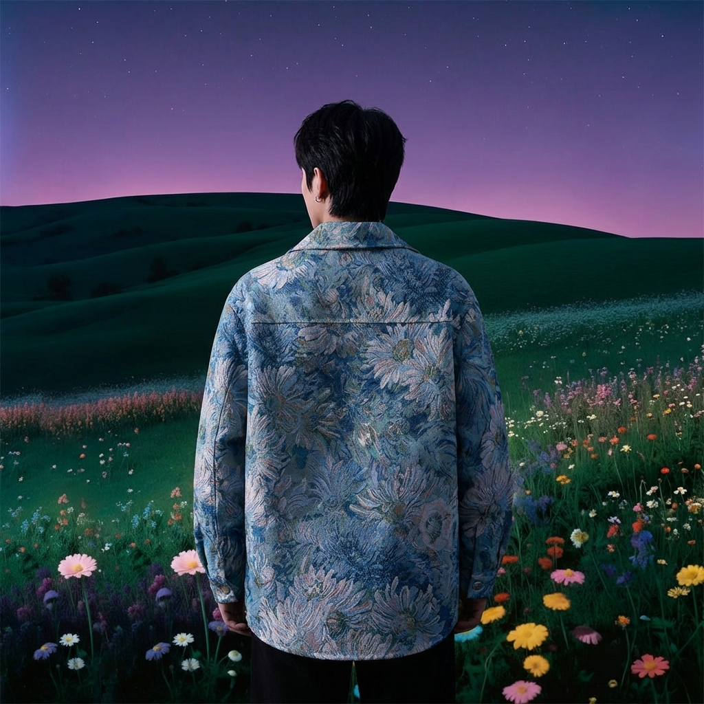 Osaka Breeze Floral Shirt Jacket with a vibrant floral print, perfect for casual outings in spring