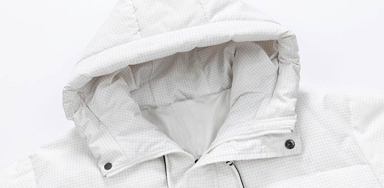 Warm Arctic Mountain Jacket with a hood and quilted design for cold weather protection