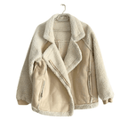 Warm Beige Jacket Urban Style with oversized fit and cozy, soft texture for stylish layering
