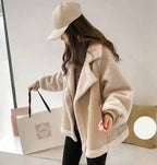 Warm Beige Jacket Urban Style with a cozy oversized fit, perfect for casual outings and trendy layers