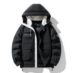 Black AM Vision RO Warm Jacket with Multiple Pockets and Stylish Hood for Cold Weather