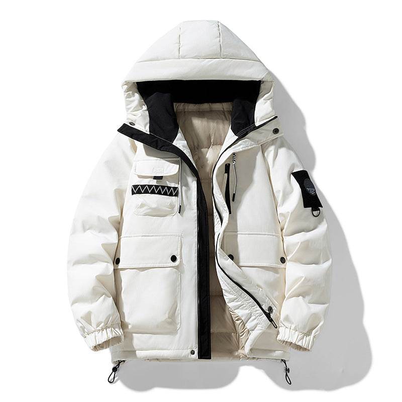 AM Vision RO Warm Jacket with Multiple Pockets in White for Cold Weather Protection