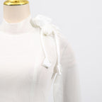 Elegant White Dress With 3D Flowers And Voluminous Skirt for special occasions and events