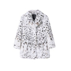 AM Vision RO White Luxe Lynx Coat with Soft Faux Fur and Stylish Design for Winter Fashion