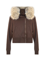 AM Vision RO Winter Cinched Quilted Hoodie Jacket with Faux Fur Hood for Warmth and Style